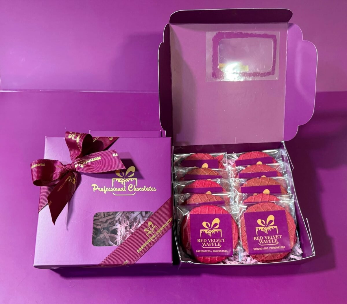 Red Velvet Waffle Box Of 10 - Image 1